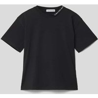 Calvin Klein Jeans T-Shirt mit Label-Stitching Modell 'INTARSIA' in Black, Größe 152 von Calvin Klein Jeans