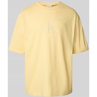 Calvin Klein Jeans T-Shirt mit Label-Stitching in Gelb, Größe XXL von Calvin Klein Jeans