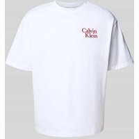 Calvin Klein Jeans T-Shirt mit Label-Stitching in Weiss, Größe S Calvin Klein Jeans T-Shirt mit Label-Stitching in Weiss, Größe S von Calvin Klein Jeans