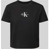 Calvin Klein Jeans T-Shirt mit Label-Stitching und Rundhalsausschnitt in Black, Größe M von Calvin Klein Jeans