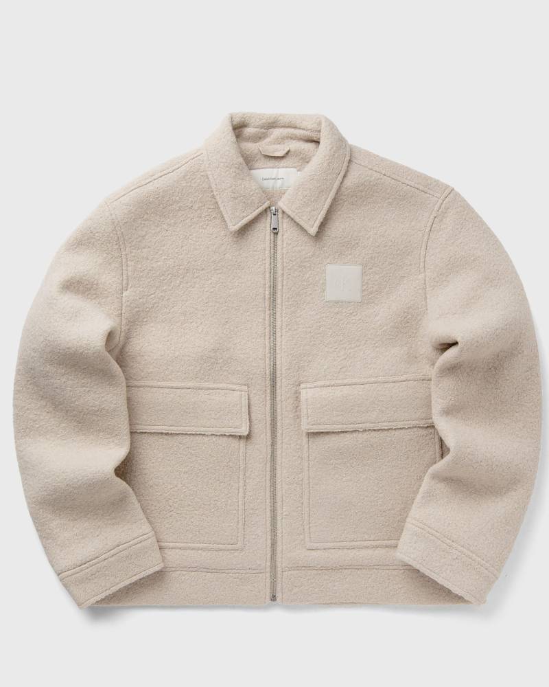 Calvin Klein Jeans TEXTURED WOOL JACKET men Bomber Jackets beige in Größe:XL von Calvin Klein Jeans