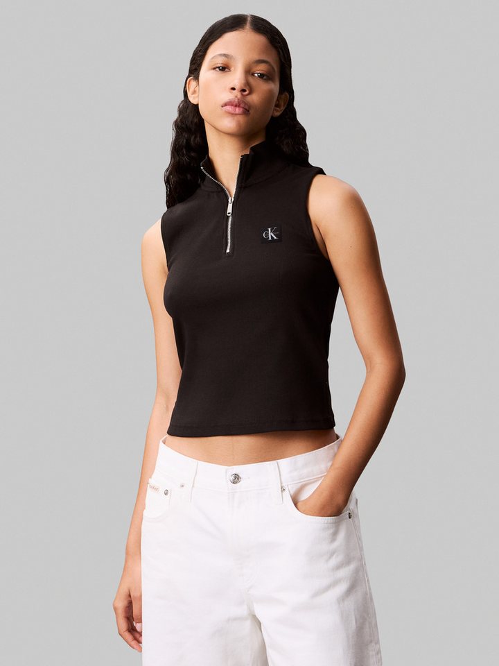 Calvin Klein Jeans Tanktop A- WOVEN LABEL SL QZ TOP Mit Rundhalsausschnitt von Calvin Klein Jeans