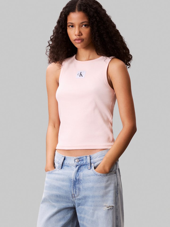 Calvin Klein Jeans Tanktop A - WVN LBL 2X2 CTTN Mit Rundhalsausschnitt von Calvin Klein Jeans