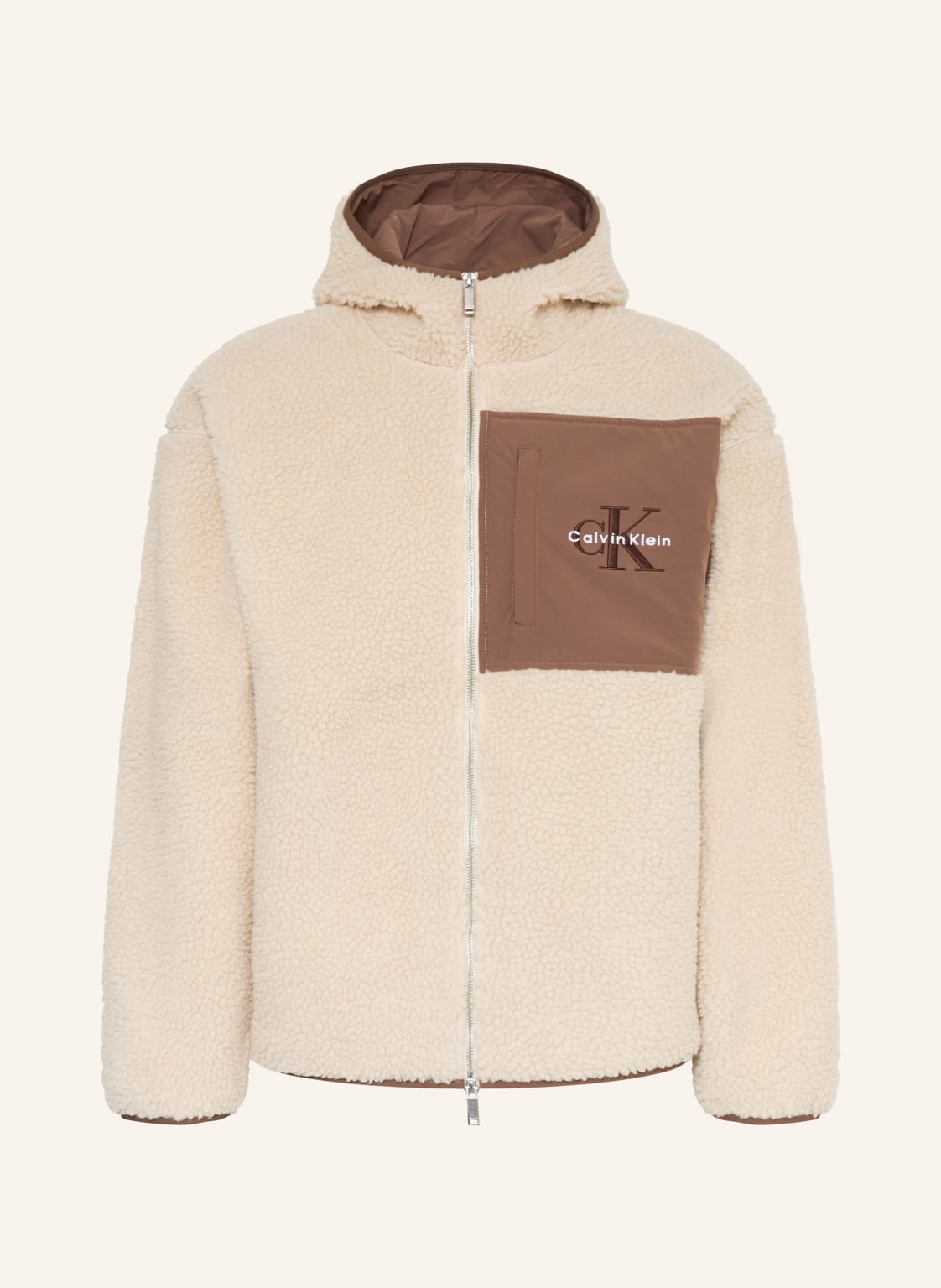 Calvin Klein Jeans Teddyfell-Jacke beige von Calvin Klein Jeans