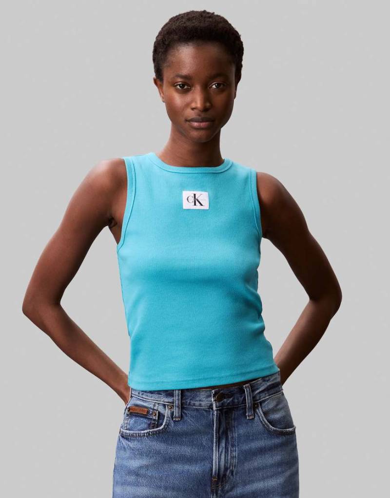 Calvin Klein Jeans - Trägertop in leuchtendem Blau mit Logo von Calvin Klein Jeans