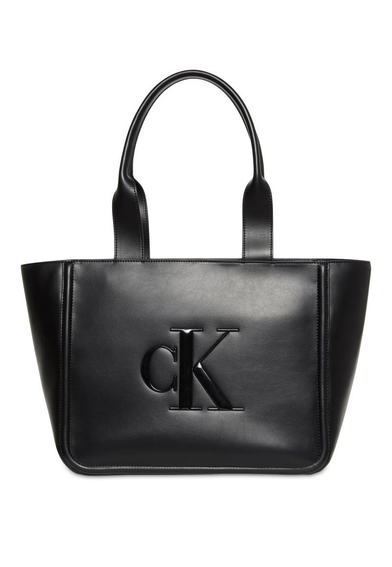 Calvin Klein Jeans Tragetasche "SANDI TOTE" Damen Henkeltasche, Schultertasche mit großem CK-Logo von Calvin Klein Jeans
