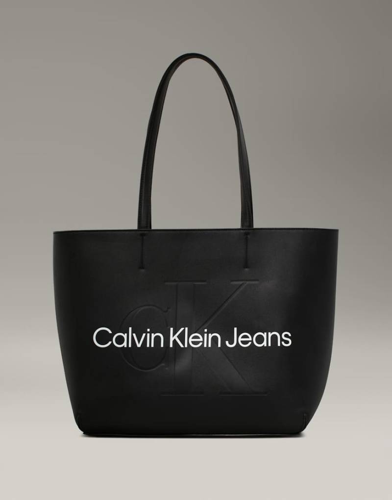 Calvin Klein Jeans - Tragetasche in Schwarz mit Logo von Calvin Klein Jeans