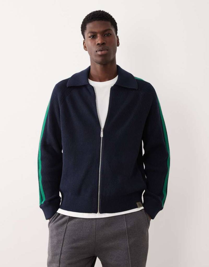 Calvin Klein Jeans - Trainingsjacke aus gestreiftem Strick in Marineblau und Grün Calvin Klein Jeans - Trainingsjacke aus gestreiftem Strick in Marineblau und Grün von Calvin Klein Jeans