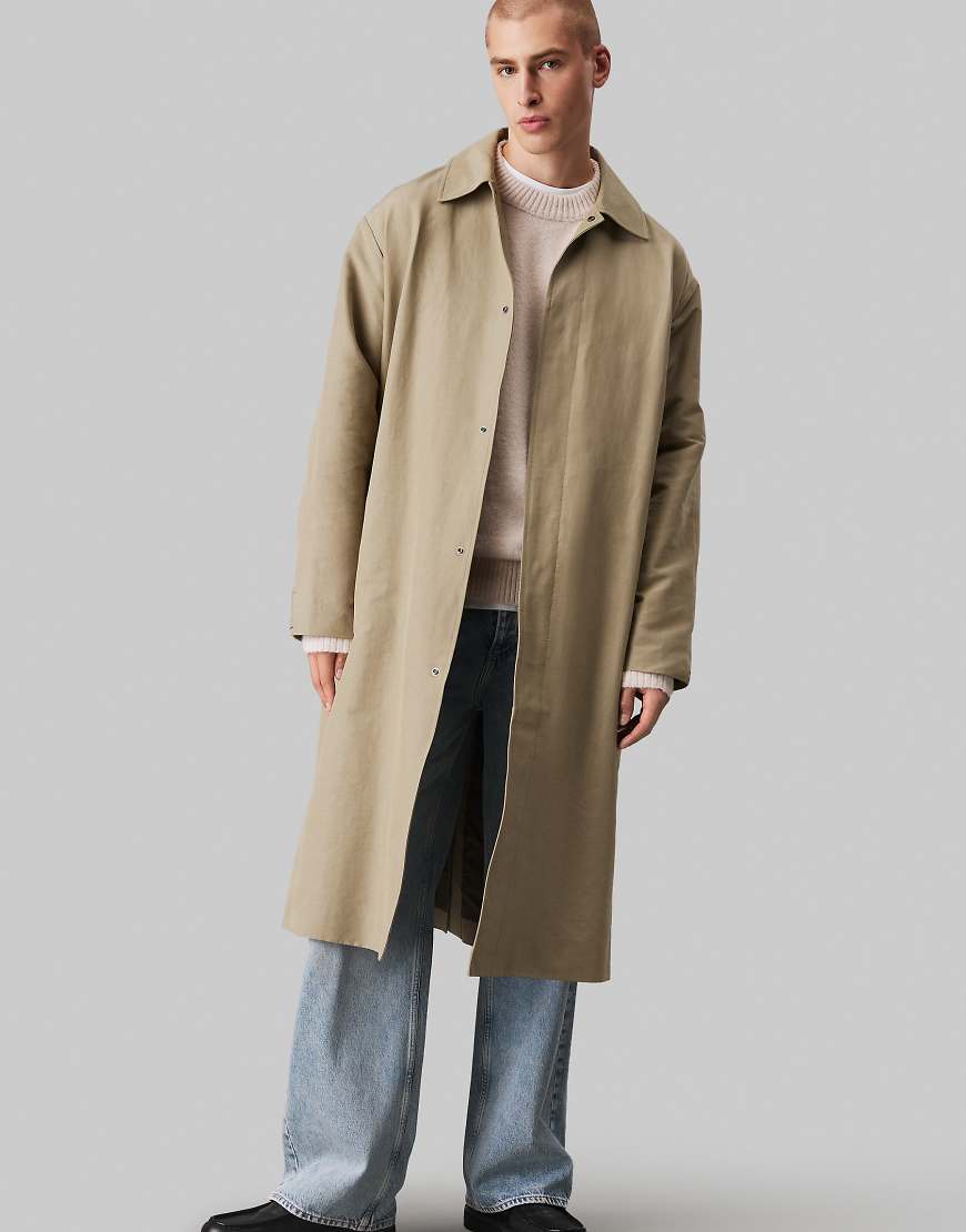 Calvin Klein Jeans - Trenchcoat aus Baumwolle und Nylon in Nordic Dust-Grün von Calvin Klein Jeans