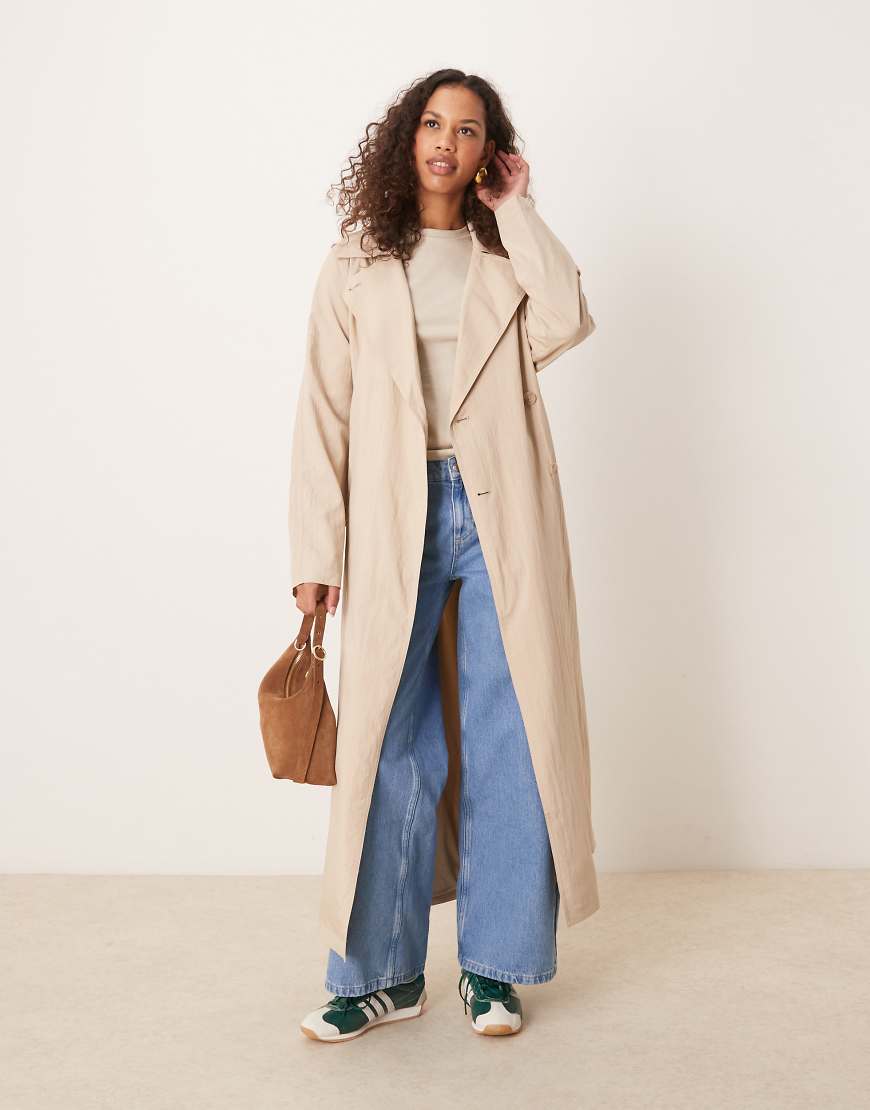 Calvin Klein Jeans - Trenchcoat in Beige mit Bindegürtel-Neutral von Calvin Klein Jeans