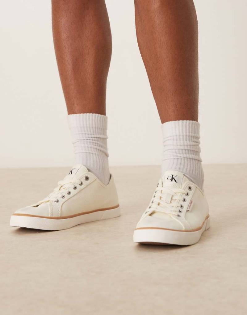 Calvin Klein Jeans - Vulc - Canvas-Sneaker in Wollweiß von Calvin Klein Jeans