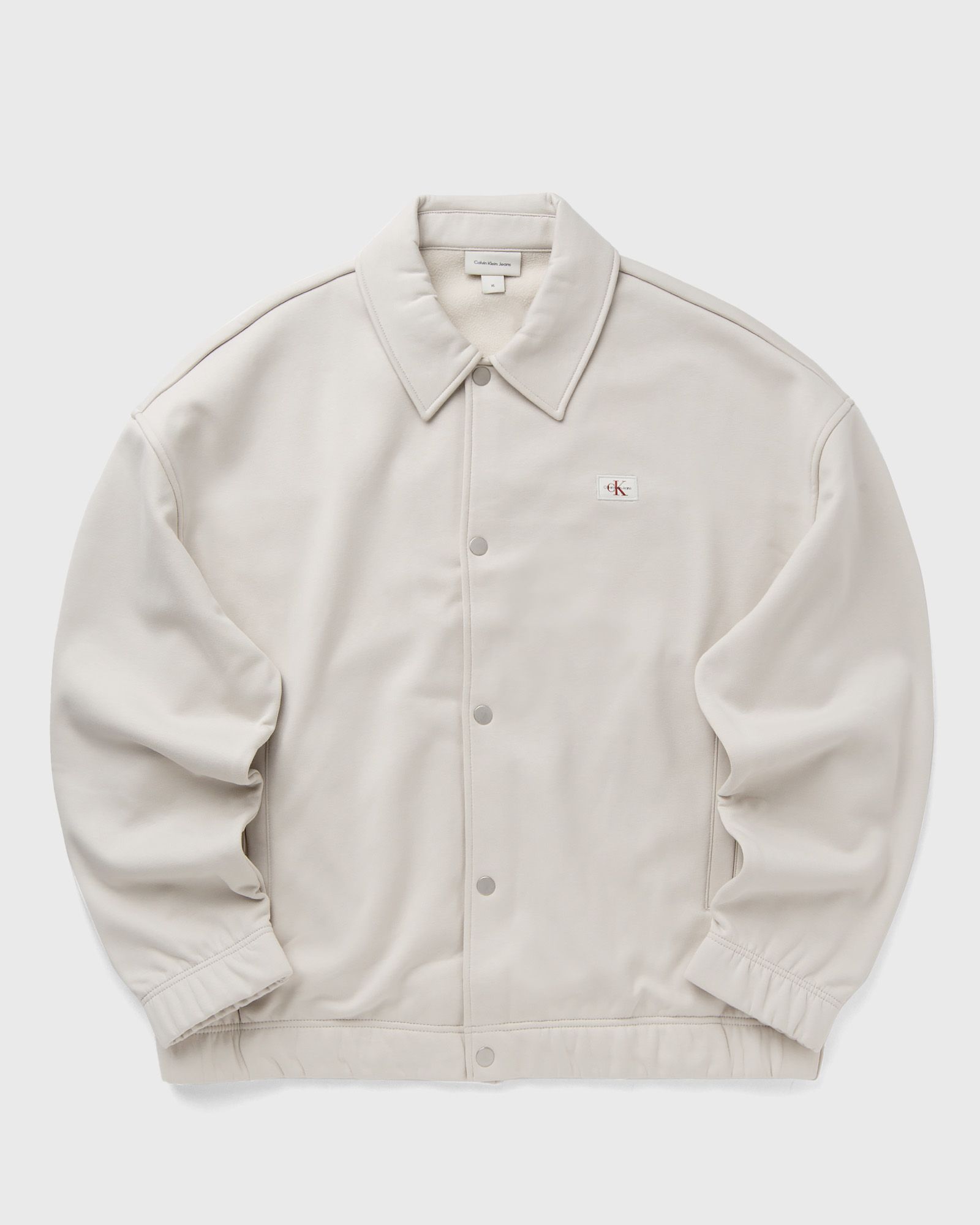 Calvin Klein Jeans WOVEN LABEL SNAP HWK JACKET men Bomber Jackets|Overshirts beige in Größe:XL Calvin Klein Jeans WOVEN LABEL SNAP HWK JACKET men Bomber Jackets|Overshirts beige in Größe:XL von Calvin Klein Jeans