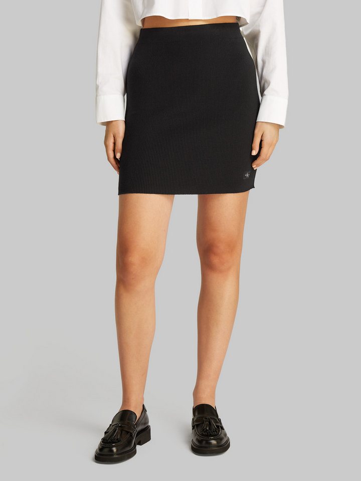 Calvin Klein Jeans Minirock WOVEN LABEL SWEATER SKIRT aus Rippware von Calvin Klein Jeans
