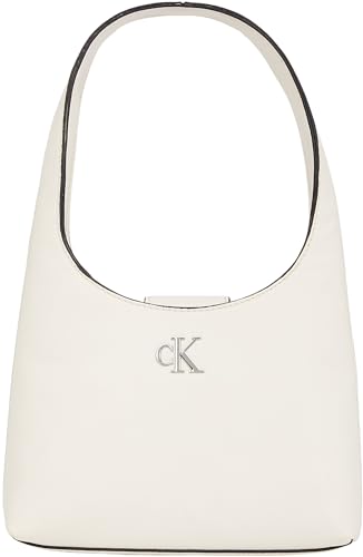 Calvin Klein Jeans Damen Schultertasche Minimal Shoulderbag Klein, Elfenbein (Creamy White), Einheitsgröße von Calvin Klein