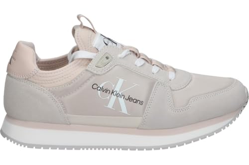 Calvin Klein Jeans Women RUNNER SOCK LACEUP NY-LTH W, Eggshell/Whisper Pink, 36 EU von Calvin Klein Jeans