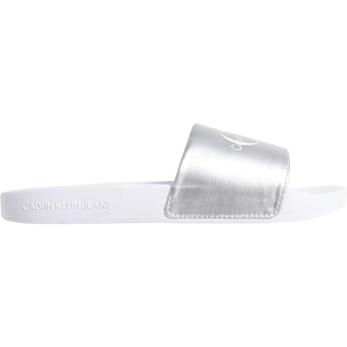 Calvin Klein Jeans Women SLIDE NY PEARL, Bright White/Silver, 36 EU von Calvin Klein Jeans