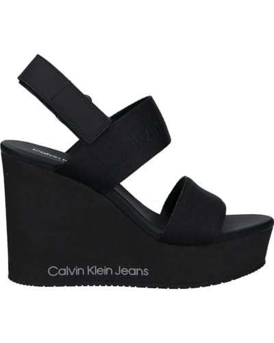 Calvin Klein Jeans Damen Wedges Sandalen Schuhe, Mehrfarbig (Black/Stormfront), 40 von Calvin Klein