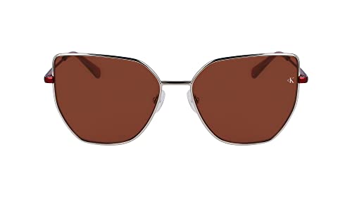 Calvin Klein Jeans Women's CKJ23202S Sunglasses, Gold/Burgundy, Einheitsgröße von Calvin Klein Jeans