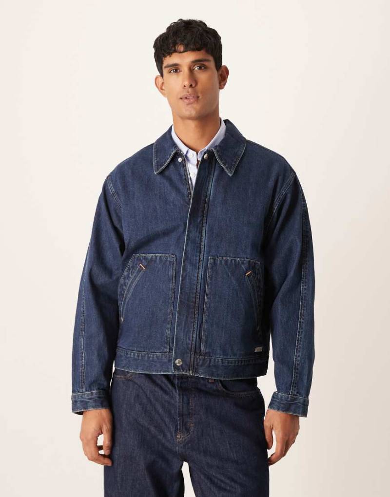 Calvin Klein Jeans - Workwear-Jacke in Indigo-Waschung-Marineblau von Calvin Klein Jeans