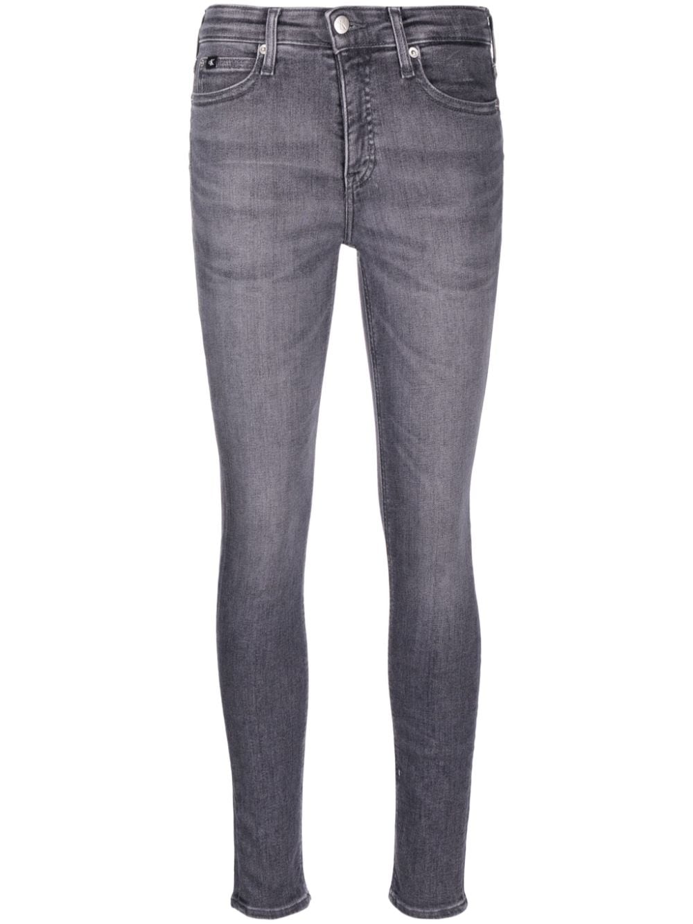 Calvin Klein Jeans Halbhohe Slim-Fit-Jeans - Grau von Calvin Klein Jeans