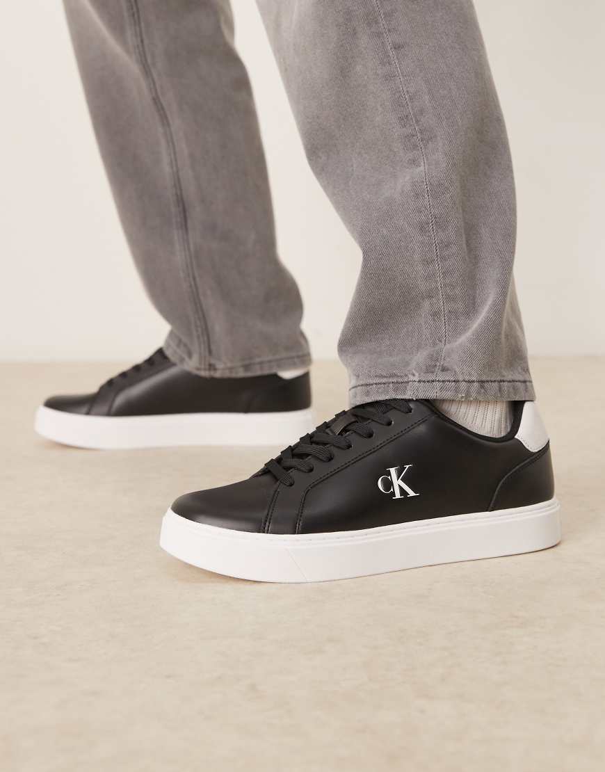 Calvin Klein - Klassische Cupsole-Sneaker aus Leder in Schwarz und Weiß von Calvin Klein Jeans