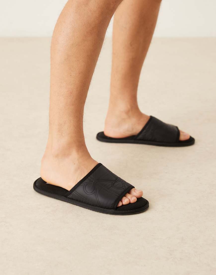 Calvin Klein - Mules-Hausschuhe in Schwarz mit Logo von Calvin Klein Jeans