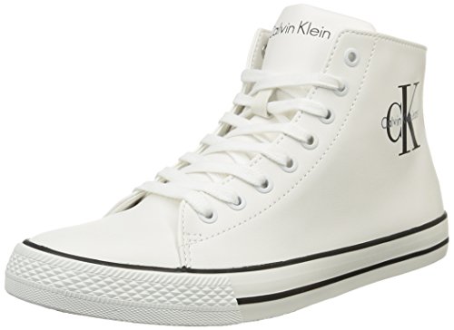 Calvin Klein Ozzy Matte Smooth, Herren Hohe Sneakers, Weiß (White), GR.45 EU (11 UK) von Calvin Klein Jeans