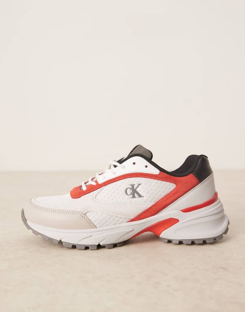 Calvin Klein - Tokyo - Runner-Sneaker in Weiß und Rot von Calvin Klein Jeans