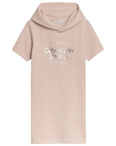 Mädchen Kleid METALLIC LOGO SS HOODIE DRESS von Calvin Klein