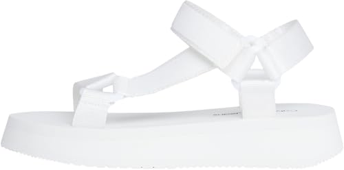 Calvin Klein Jeans Damen Sandalen Sommer, Weiß (Bright White), 37 von Calvin Klein