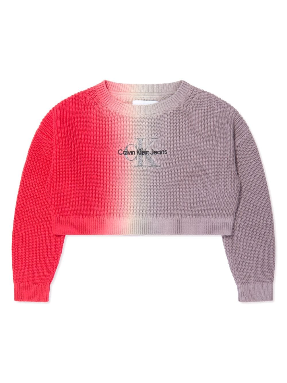 Calvin Klein Kids Bio-Baumwoll-Pullover mit Farbverlauf-Optik - Violett von Calvin Klein Kids