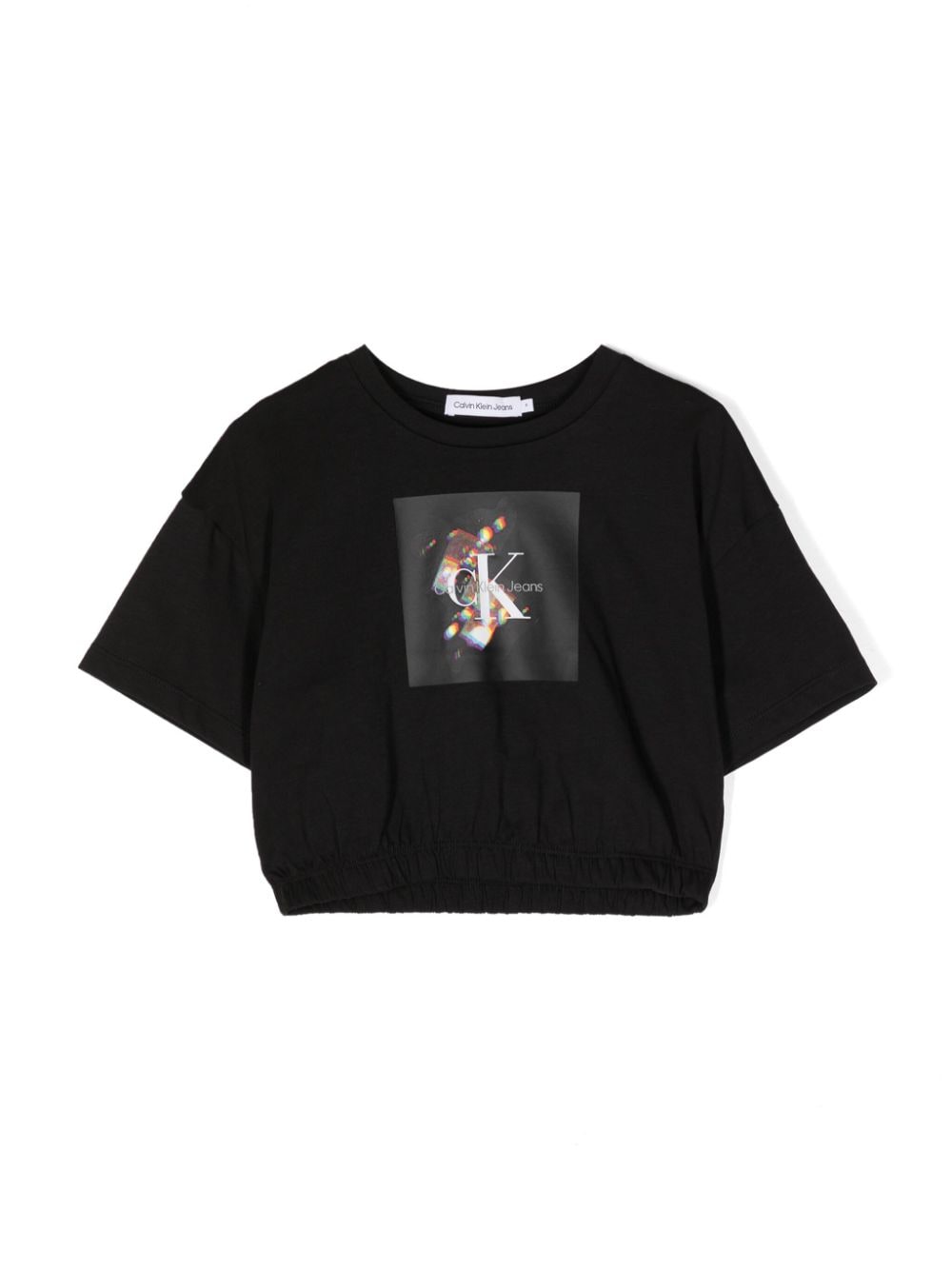 Calvin Klein Kids Cropped-T-Shirt mit Kristall-Print - Schwarz von Calvin Klein Kids