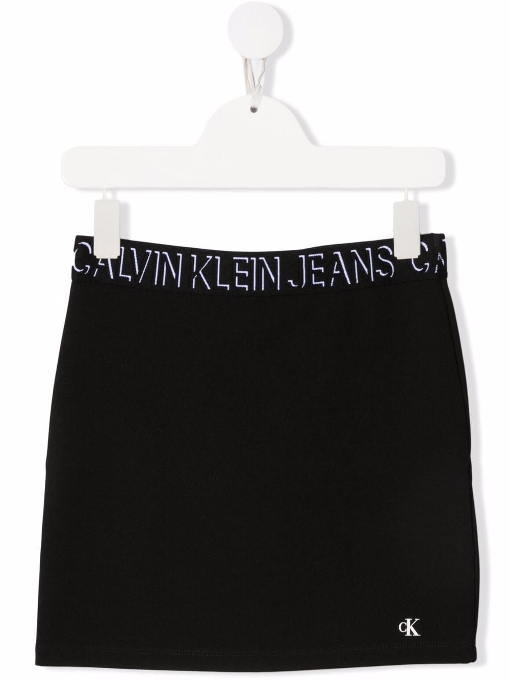 Calvin Klein Kids Gerader Rock mit Logo-Bund - Schwarz von Calvin Klein Kids