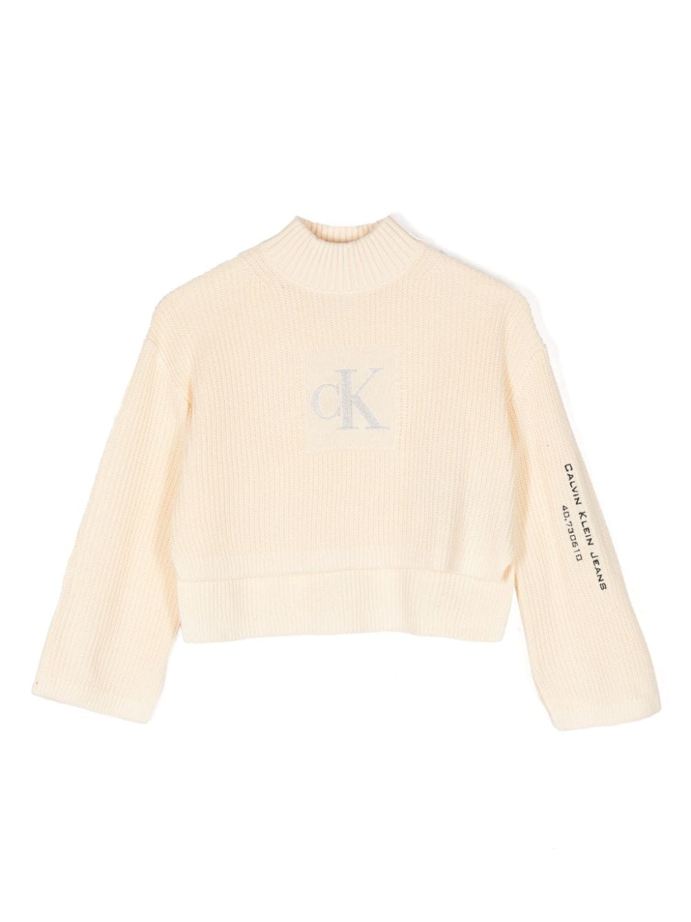 Calvin Klein Kids Gerippter Pullover mit Logo-Stickerei - Gelb von Calvin Klein Kids