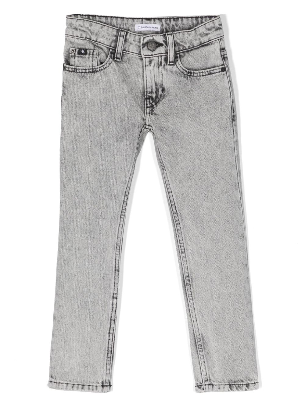 Calvin Klein Kids Halbhohe Slim-Fit-Jeans - Grau von Calvin Klein Kids