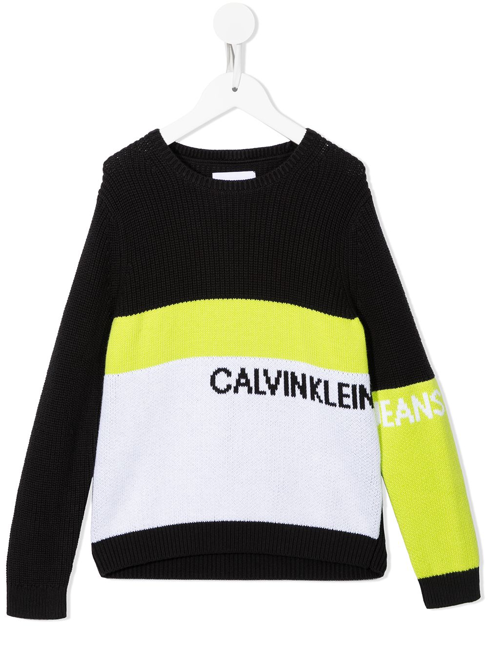 Calvin Klein Kids Pullover in Colour-Block-Optik - Schwarz von Calvin Klein Kids