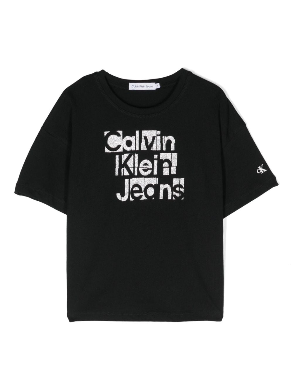 Calvin Klein Kids T-Shirt mit Glitter-Logo - Schwarz von Calvin Klein Kids