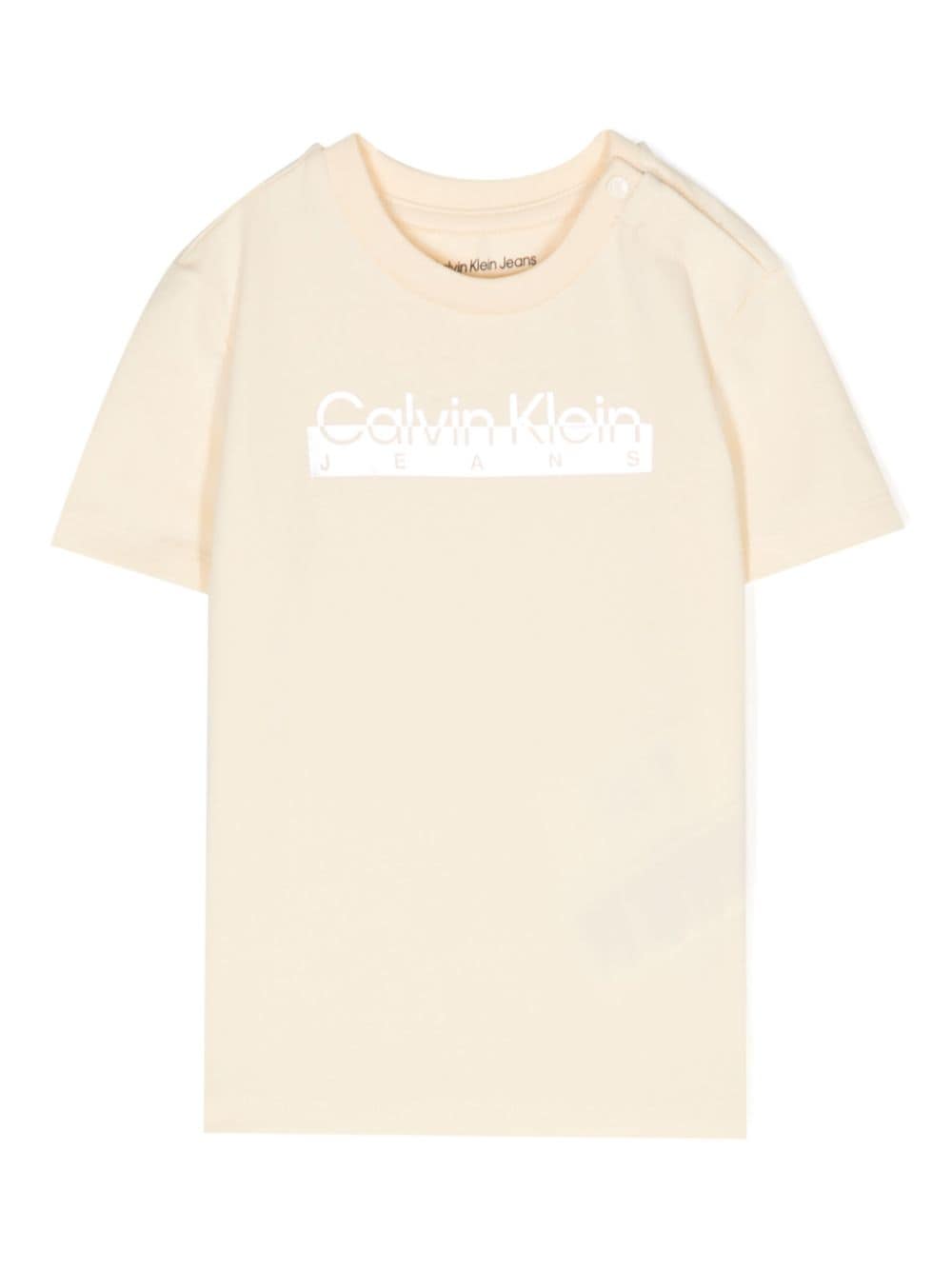 Calvin Klein Kids T-Shirt mit Metallic-Logo - Gelb von Calvin Klein Kids