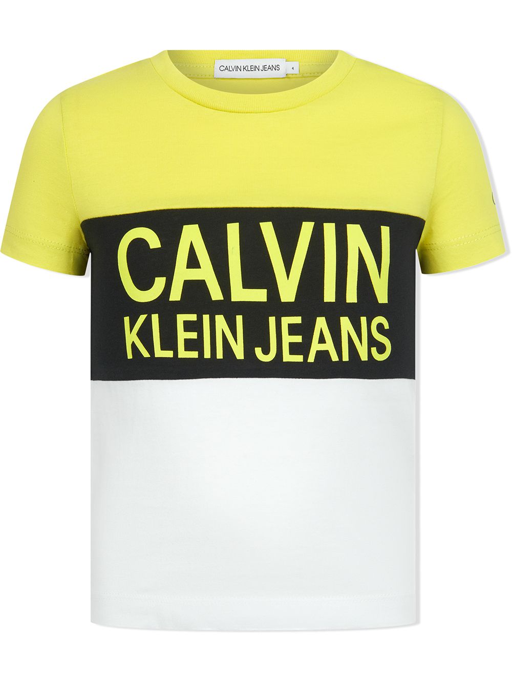 Calvin Klein Kids T-Shirt in Colour-Block-Optik - Gelb von Calvin Klein Kids