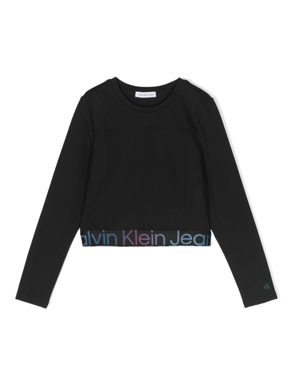 Calvin Klein Kids Cropped-Langarmshirt mit Logo-Print - Schwarz von Calvin Klein Kids