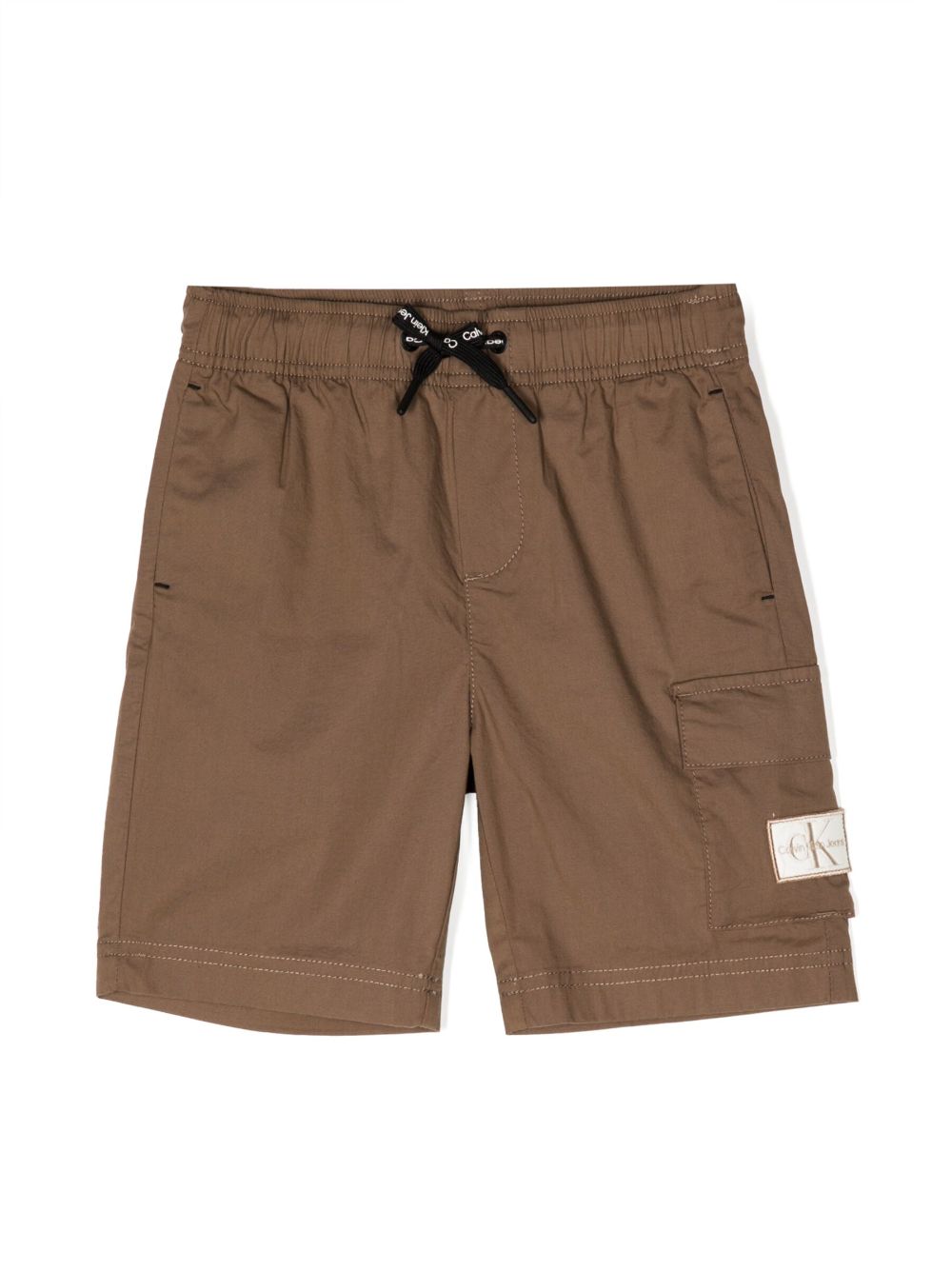 Calvin Klein Kids Cargo-Shorts mit Logo-Patch - Braun von Calvin Klein Kids