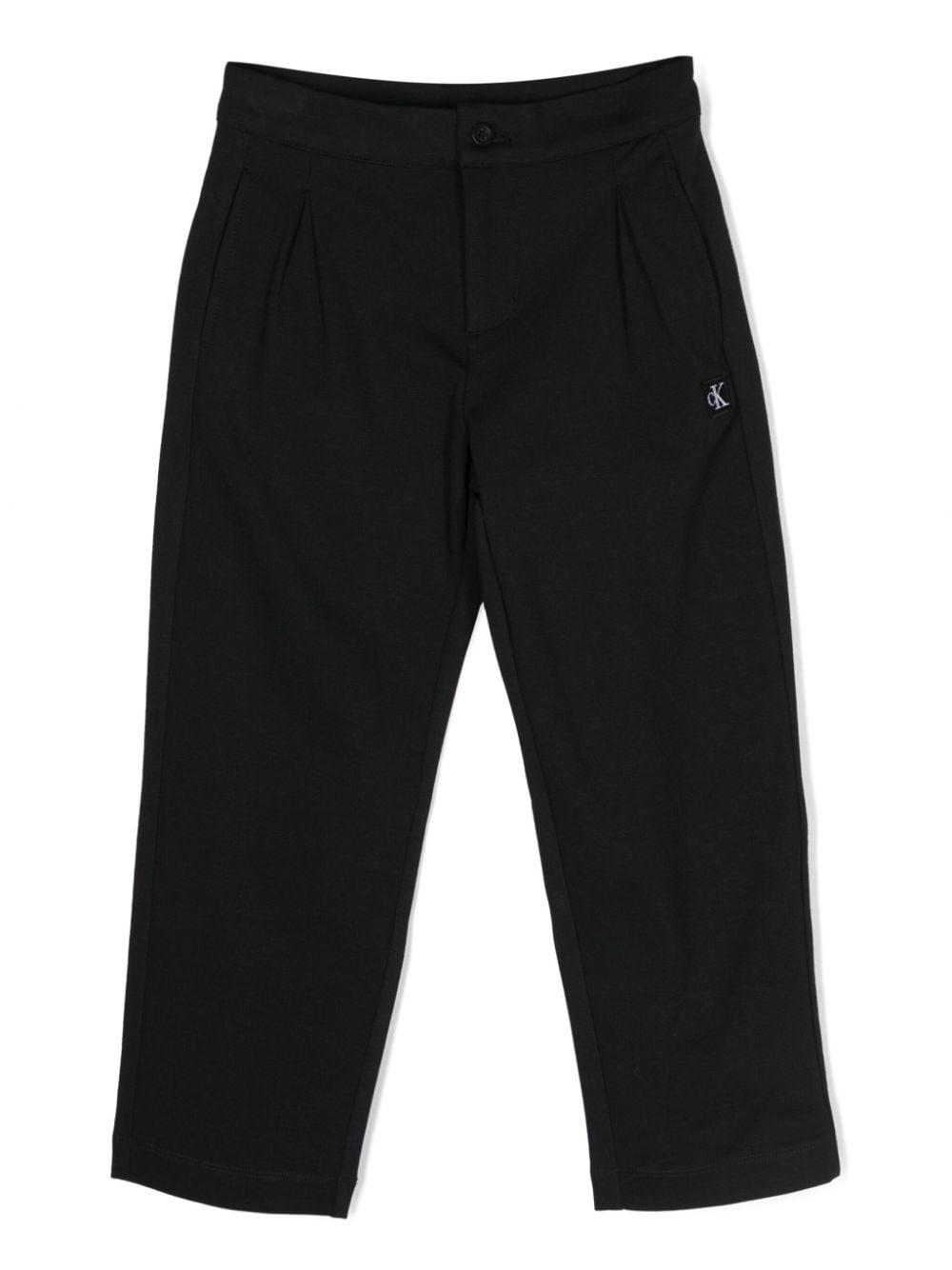 Calvin Klein Kids Straight-Leg-Hose mit Falten - Schwarz von Calvin Klein Kids