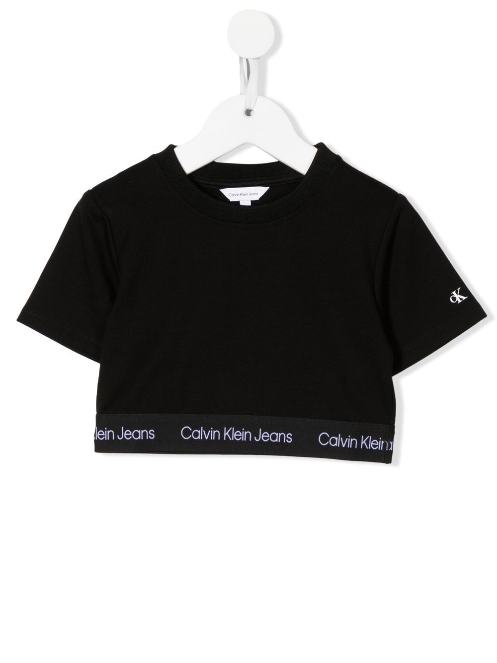 Calvin Klein Kids Cropped-T-Shirt mit Logo-Print - Schwarz von Calvin Klein Kids