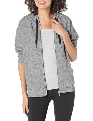 Calvin Klein Performance Damen Eco French Terry Hoodie Kapuzenpullover, Schwarz meliert, L von Calvin Klein
