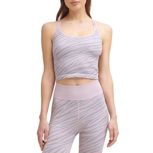 Calvin Klein Performance Women's Zebra Jacquard Low Impact Crop Top, Secret, M von Calvin Klein Performance