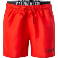 Calvin Klein Swimwear Herren Badeshorts rot Mikrofaser unifarben von Calvin Klein Swimwear