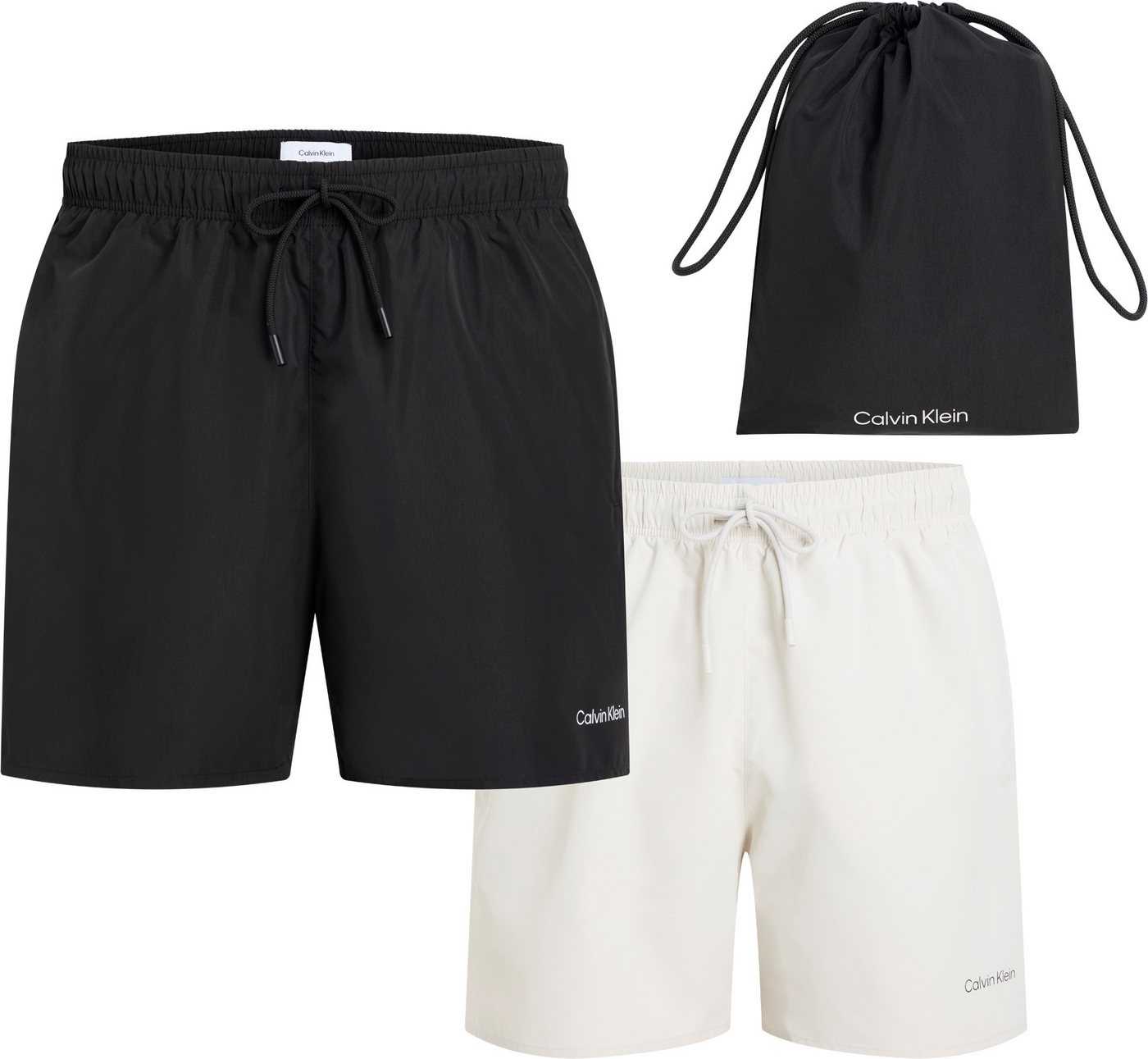 Calvin Klein Swimwear Badeshorts (Packung, 2-St., 2er-Pack) mit Logo von Calvin Klein Swimwear