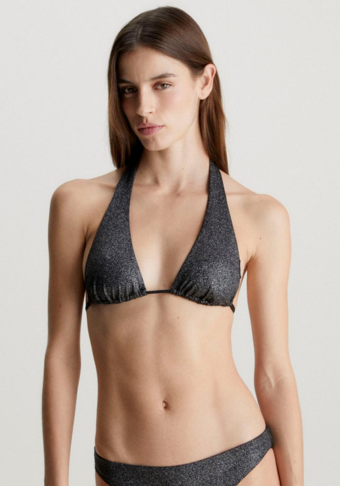 Calvin Klein Swimwear Triangel-Bikini-Top HALTERNECK TRIANGLE, in glitzernder Optik von Calvin Klein Swimwear