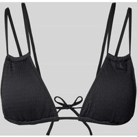 Calvin Klein Underwear Bikini-Oberteil mit Strukturmuster Modell 'TRIANGLE' in Black, Größe XS von Calvin Klein Underwear