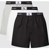 Calvin Klein Underwear Boxershorts mit Logo-Bund Modell 'BOXER SLIM' im 3er-Pack in Mittelgrau Melange, Größe L von Calvin Klein Underwear